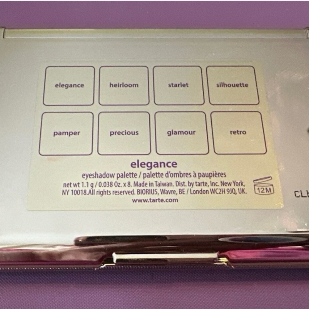Tarte Eyeshadow Palette ELEGANCE Pink, Purple, and Gold Hues no box new - Picture 3 of 3
